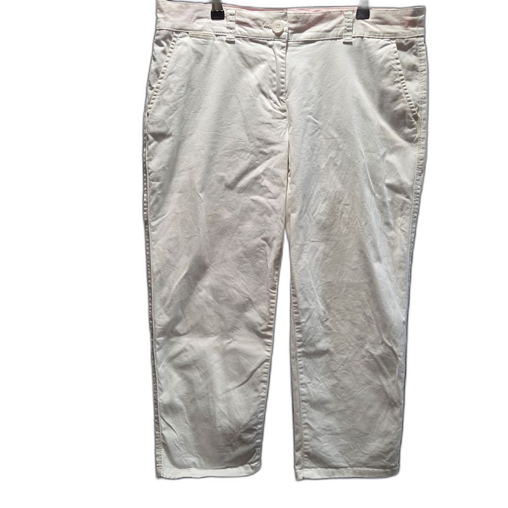 Crown & Ivy Ashley Old Money Coastal Grandmother Preppy Pull On Crop Pants Sz 12